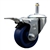 Service Caster #20 Series 7/16 inch grip ring stem swivel casters with 3 inch solid blue polyurethane wheel featuring total lock brake and zinc plated finish.