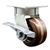 High temperature kingpinless swivel caster with durable 4 inch phenoic wheel and brake.