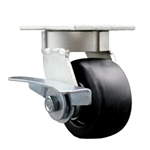 4 Inch Kingpinless Swivel Caster with Polyolefin Wheel and Brake