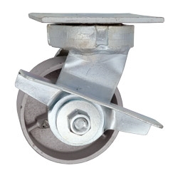 4 Inch Kingpinless Swivel Caster with Semi Steel Wheel, Ball Bearings, and Brake