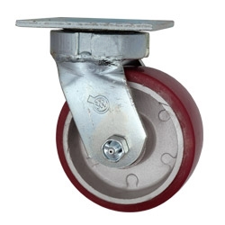 5 Inch Kingpinless Swivel Caster with Polyurethane Tread on Aluminum Core Wheel and Ball Bearings