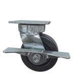 5 Inch Kingpinless Swivel Caster with Phenolic Wheel, Ball Bearings, and Brake