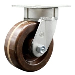 High temperature kingpinless swivel caster with durable 5 inch phenoic wheel.