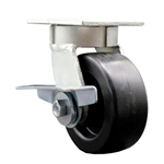 5 Inch Kingpinless Swivel Caster with Polyolefin Wheel and Brake