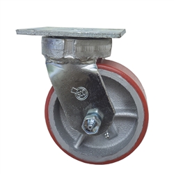 5 Inch Kingpinless Swivel Caster with Polyurethane Tread Wheel and Ball Bearings