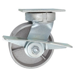 5 Inch Kingpinless Swivel Caster with Semi Steel Wheel, Ball Bearings, and Brake