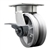 High temperature kingpinless swivel caster with durable 5 inch v groove semi steel wheel and brake.