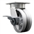 High temperature kingpinless swivel caster with durable 5 inch v groove semi steel wheel and brake.