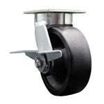 6 Inch Kingpinless Swivel Caster with Glass Filled Nylon Wheel and Brake