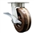 High temperature kingpinless swivel caster with durable 6 inch phenoic wheel and brake.