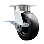 6 Inch Kingpinless Swivel Caster with Polyolefin Wheel and Brake