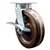 High temperature kingpinless swivel caster with durable 8 inch phenoic wheel and brake.