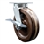 High temperature kingpinless swivel caster with durable 8 inch phenoic wheel and brake.