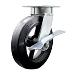 8 Inch Kingpinless Swivel Caster with Rubber Tread Wheel and Brake