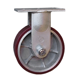 8 Inch Rigid Caster with Polyurethane Tread on Aluminum Core Wheel