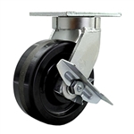 Kingpinless Swivel Caster with Phenolic Wheel and Side Lock Brake