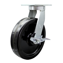 Kingpinless Swivel Caster with Phenolic Wheel and Side Lock Brake