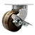 Rigid caster fitted with 6 inch diameter by 3 inch wide high temperature phenolic wheel and brake.