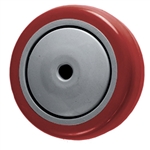 3-1/2" x 1-1/4" Red Polyurethane Tread on Poly Wheel