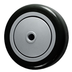 4" x 1-1/4" Black Polyurethane on Poly Wheel