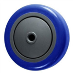 4" x 1-1/4" Blue Polyurethane Tread on Poly Wheel