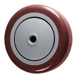 4" x 1-1/4" Maroon Polyurethane on Poly Wheel