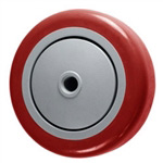 4" x 1-1/4" Red Polyurethane on Poly Wheel for Casters