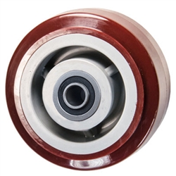 4" x 2" Polyurethane on Poly Wheel with Ball Bearings