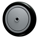 5" x 1-1/4"  Black Polyurethane on Poly Wheel