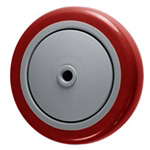 5" x 1-1/4"  Red Polyurethane on Poly Wheel