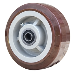 5" x 2" Polyurethane on Poly Wheel with Ball Bearings