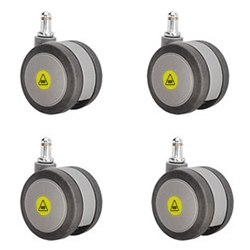 set of four 3 inch gray MRI safe casters
