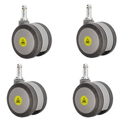 set of four 3 inch gray MRI safe casters
