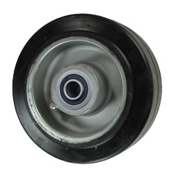 5" x 2" rubber on Aluminum Wheel with Ball Bearings