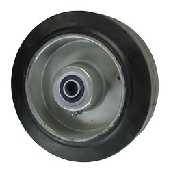 6" x 2" rubber on Aluminum Wheel with Ball Bearings