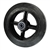 8" x 2" rubber on cast iron wheel with ball bearings