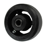 4" x 2" rubber on cast iron wheel