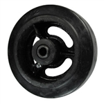 6" x 2" rubber on cast iron wheel