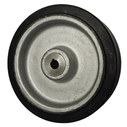 10" x 3" rubber on cast iron drive wheel with metric bore