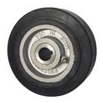 5" x 2" rubber on cast iron drive wheel with metric bore