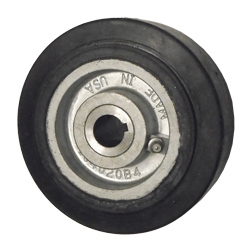 5" x 2" rubber on cast iron drive wheel with metric bore