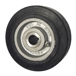 5" x 2" rubber on cast iron drive wheel