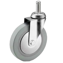 4 inch swivel caster with grip ring stem for hospital applications
