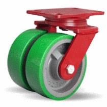 6 Inch dual wheel Swivel Caster with polyurethane on cast core wheels