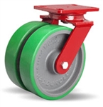 8 Inch dual wheel Swivel Caster with polyurethane on cast core wheels
