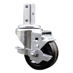 7/8" square stem caster 3" phenolic wheels and brake