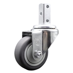 3/4 inch square stem swivel casters with 3 inch thermoplastic rubber tread wheel