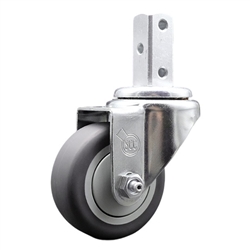7/8 inch square stem swivel casters with 3 inch thermoplastic rubber tread wheel