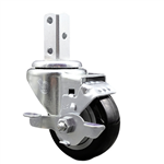 3-1/2" Polyurethane Caster with Square Stem and Brake