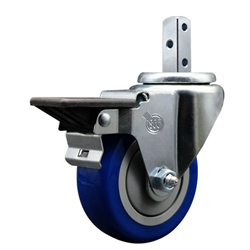 3-1/2" Polyurethane Caster with Square Stem and Brake